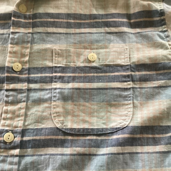 Even Tide mens L slim short sleeve button down shirt casual beachy summer - Picture 6 of 9